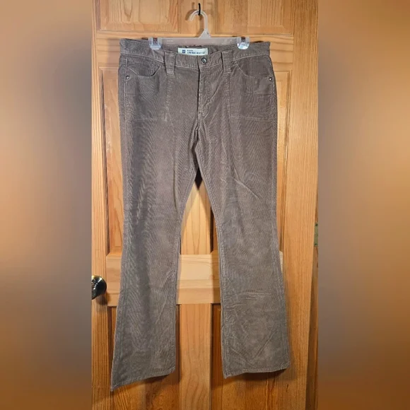 Vintage Gap Bootcut Midrise Corduroy Tan Womens 14 90s Retro Fall Winter NWOT - Picture 1 of 6